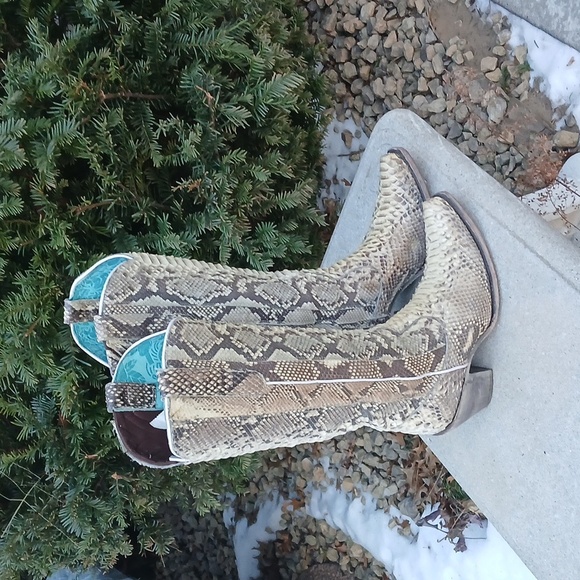 Corral Women's Nude Full Python Tall Boot EUC size 9.5 - Picture 12 of 12